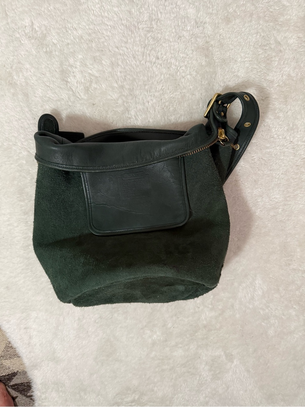 RARE! Vintage Coach Legacy XL Duffle 9085, Bottle Green Leather, Great Condition - Picture 13 of 14